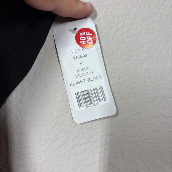 Elliott Lauren 6 Lori K Knee Length Skirt Draped Black Flared Handkerchief Hem - Picture 5 of 8